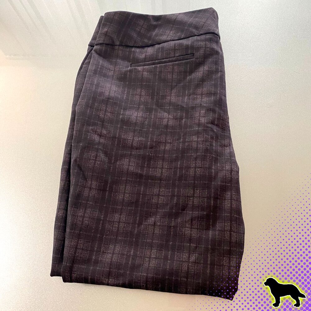 Dalia Black and Grey Plaid Dress Pants Size XL High Rise Like NEW - Picture 4 of 4
